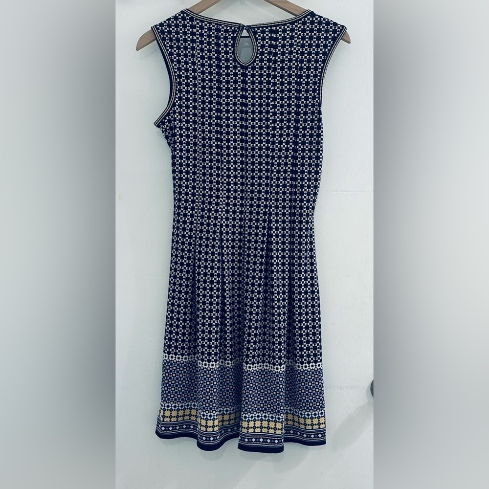 Max Studio NWT Geometric Sheath Midi Dress, Women’s Size Small, Pleated Skirt - Picture 2 of 16